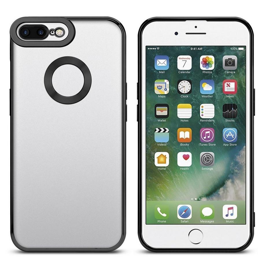 Cadorabo  Hülle für Apple iPhone 7 PLUS  7S PLUS  8 PLUS mit Chrome Applikation 