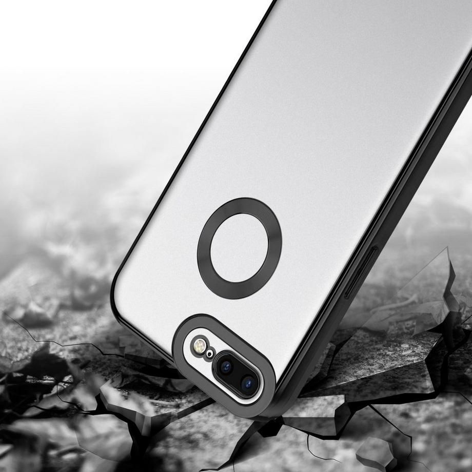 Cadorabo  Hülle für Apple iPhone 7 PLUS  7S PLUS  8 PLUS mit Chrome Applikation 