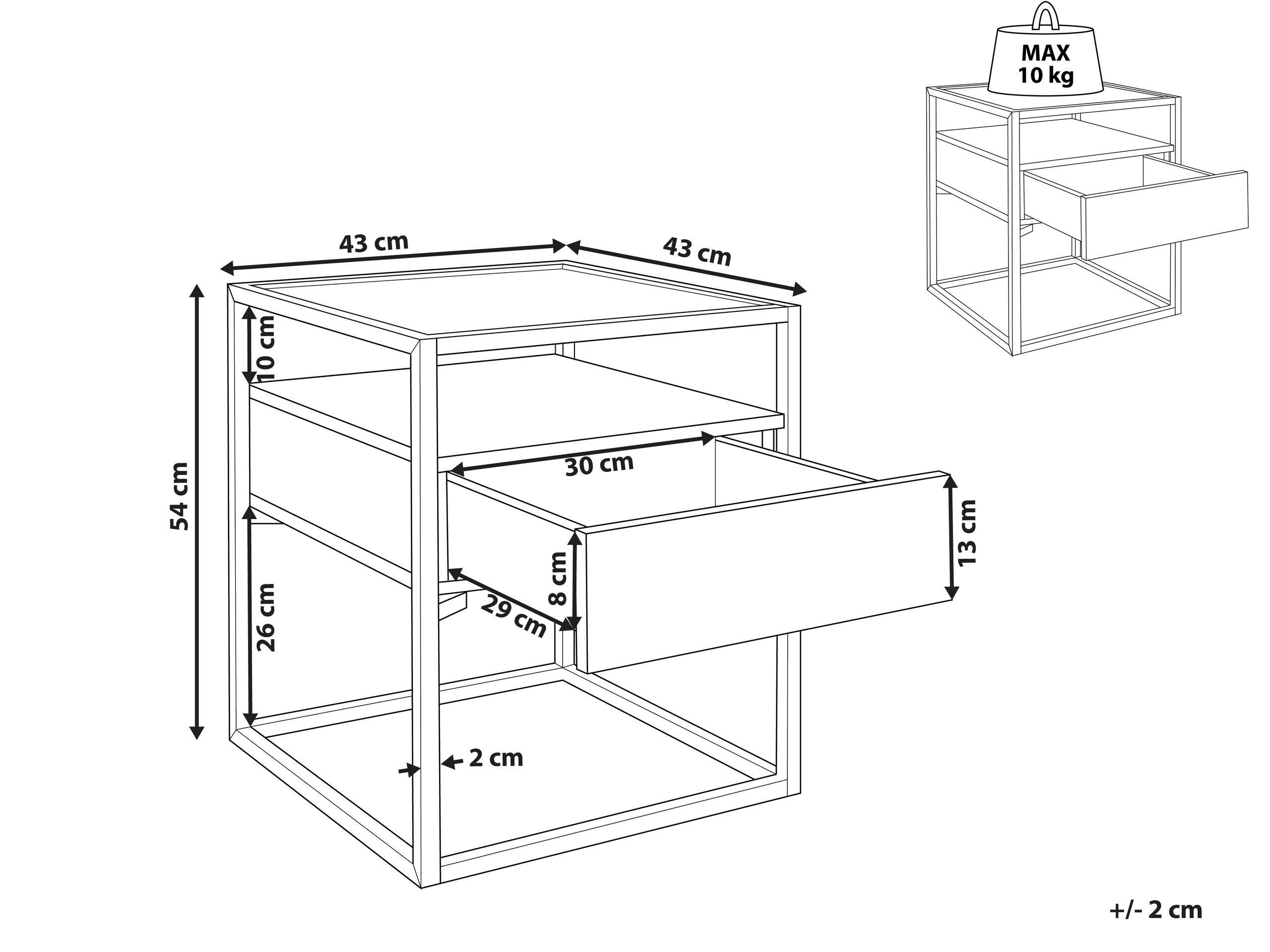 Beliani Beistelltisch aus MDF-Platte Industriell MAUK  