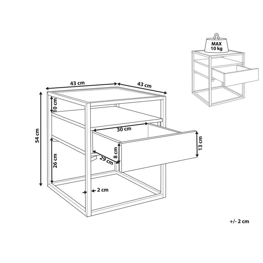 Beliani Beistelltisch aus MDF-Platte Industriell MAUK  