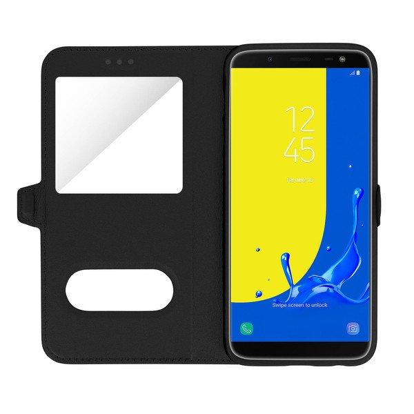 Avizar  Étui Folio Fenêtre Galaxy J6 Noir 