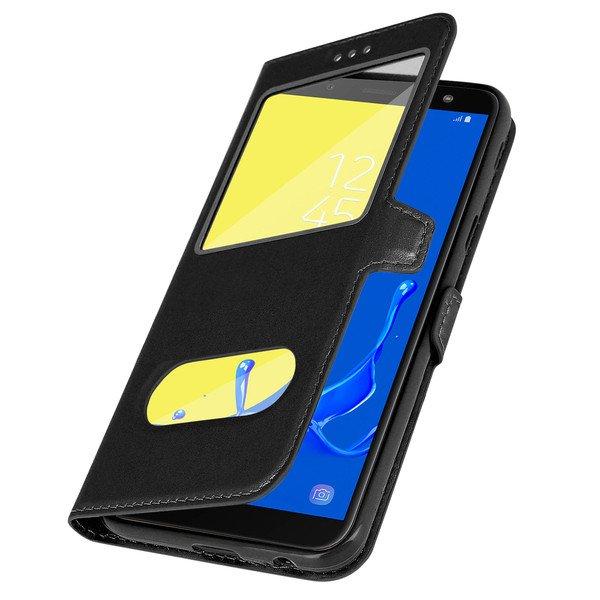 Avizar  Étui Folio Fenêtre Galaxy J6 Noir 