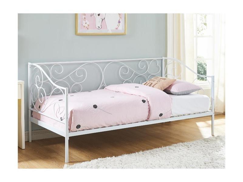 Vente-unique Divano letto Metallo Bianco + materasso VIVIAN  