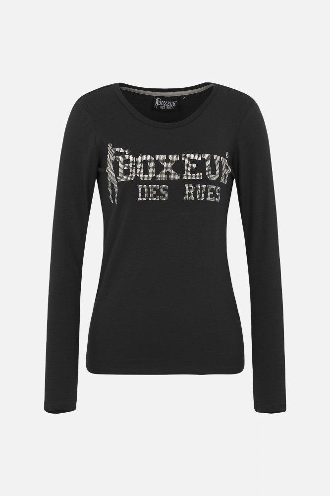 BOXEUR DES RUES  T-Shirt mit Strass-Logo 