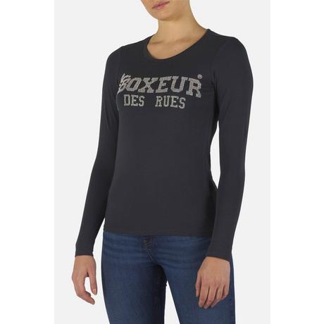 BOXEUR DES RUES  T-Shirt mit Strass-Logo 