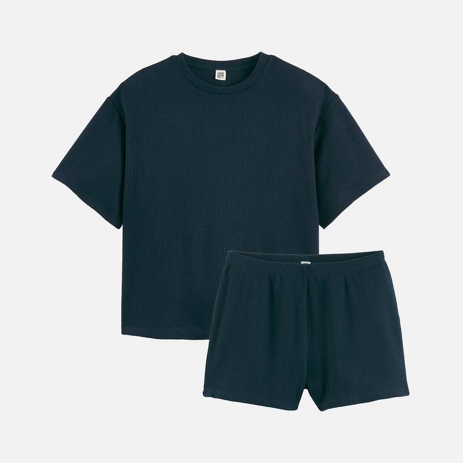 La Redoute Collections Pigiama Corto in Maglia a Nido d'Ape  