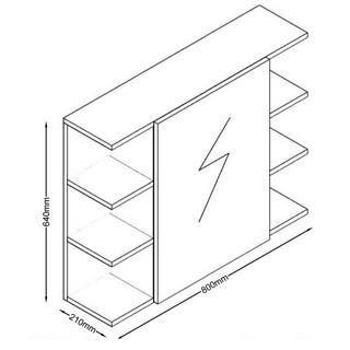 VCM 4 pcs. Meuble de salle de bain complet Armoire de salle de bain Armoire basse Hochschrank Set Zalo I  