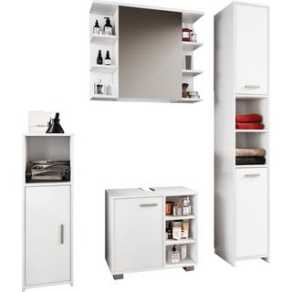 VCM 4 pcs. Meuble de salle de bain complet Armoire de salle de bain Armoire basse Hochschrank Set Zalo I  