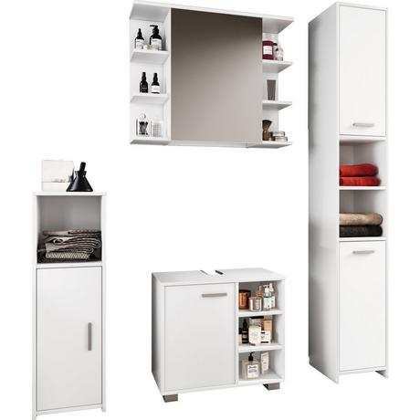 VCM 4-tlg. Komplett Badmöbel Badschrank Bad Unterschrank Hochschrank Set Zalo I  