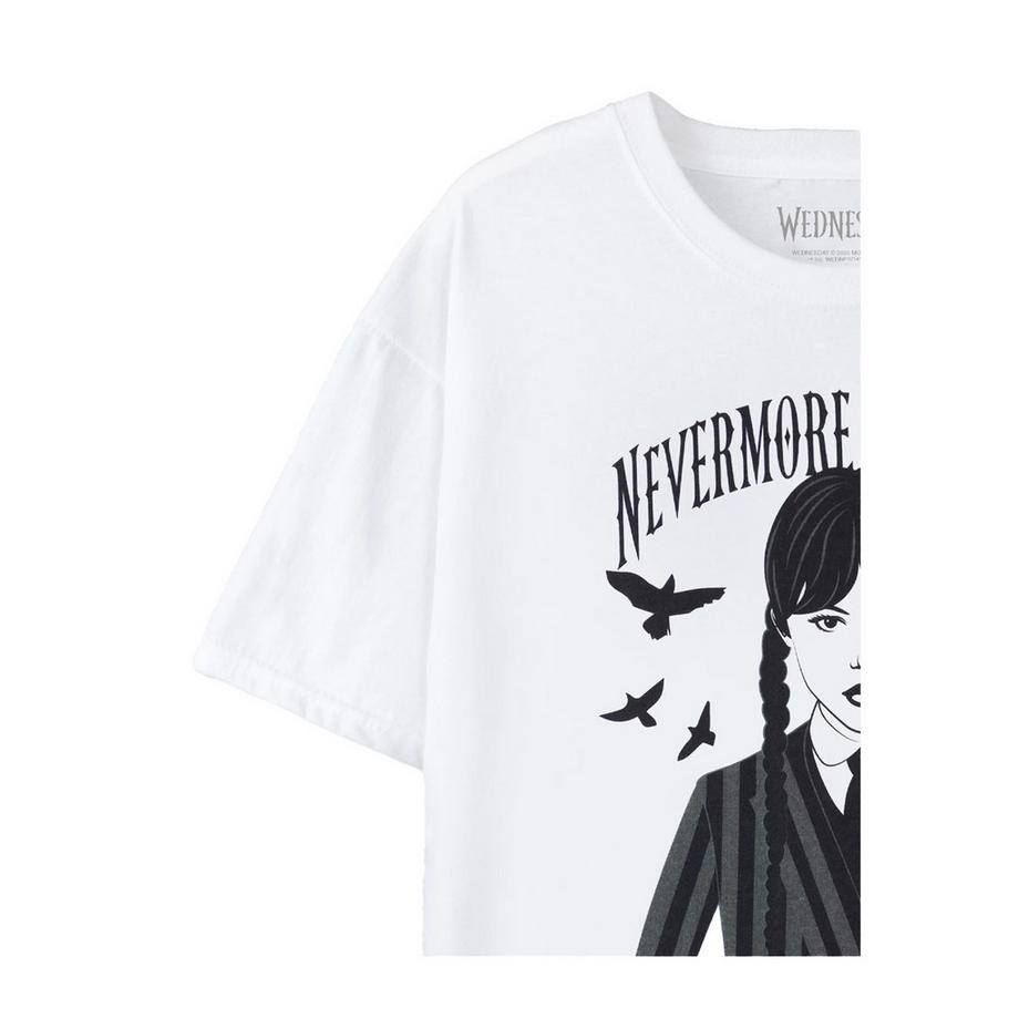 Wednesday T-Shirt Manches Courtes avec Imprimé Graphique  