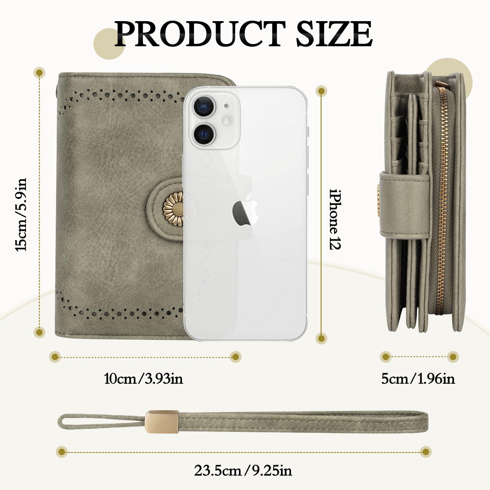 Only-bags.store Portafoglio Vintage in Pelle PU Grande Capacità  