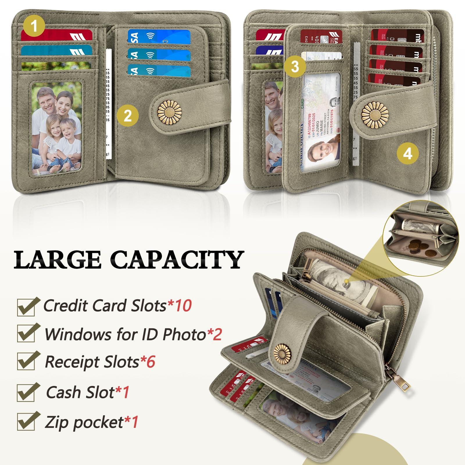 Only-bags.store Portafoglio Vintage in Pelle PU Grande Capacità  