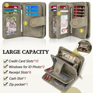 Only-bags.store Portafoglio Vintage in Pelle PU Grande Capacità  