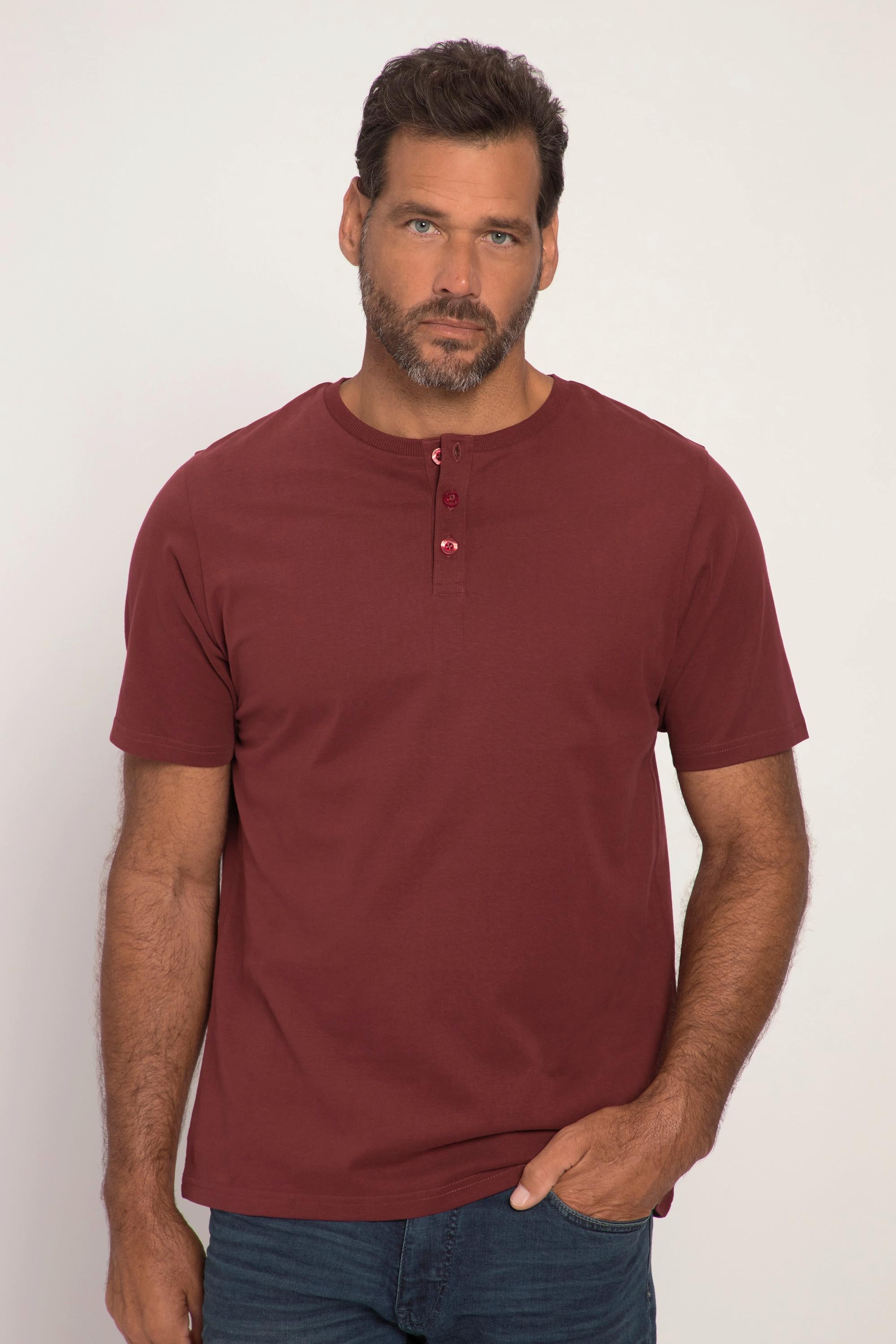 JP1880  T-shirt Henley, collection Basic. Manches courtes et patte de boutonnage 