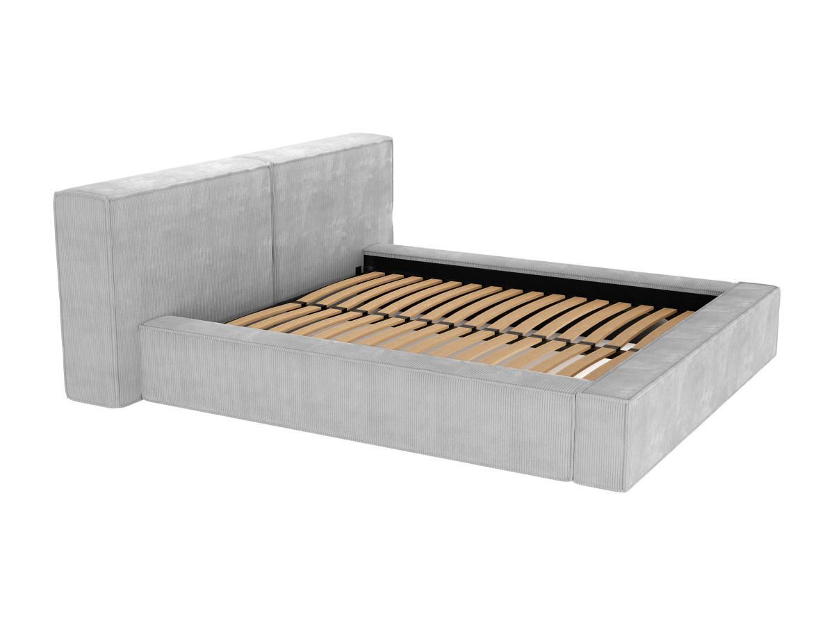 PASCAL MORABITO Lit coffre 180 x 200 cm - Velours côtelé - Gris clair - TIMANO de Pascal Morabito  
