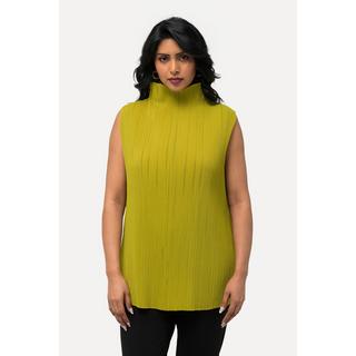 Ulla Popken  Blouse plissée sans manches, col montant. Coupe Classic Fit. 