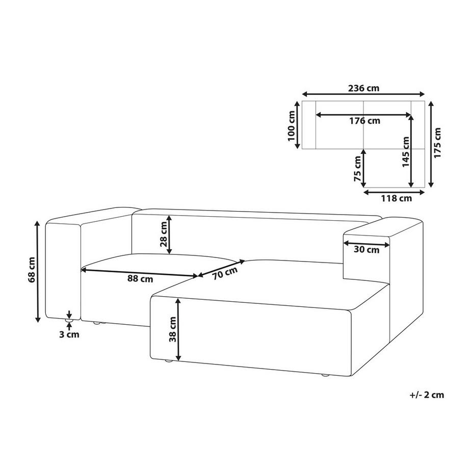 Beliani 2 Sitzer Sofa aus Stoff  VERNON  