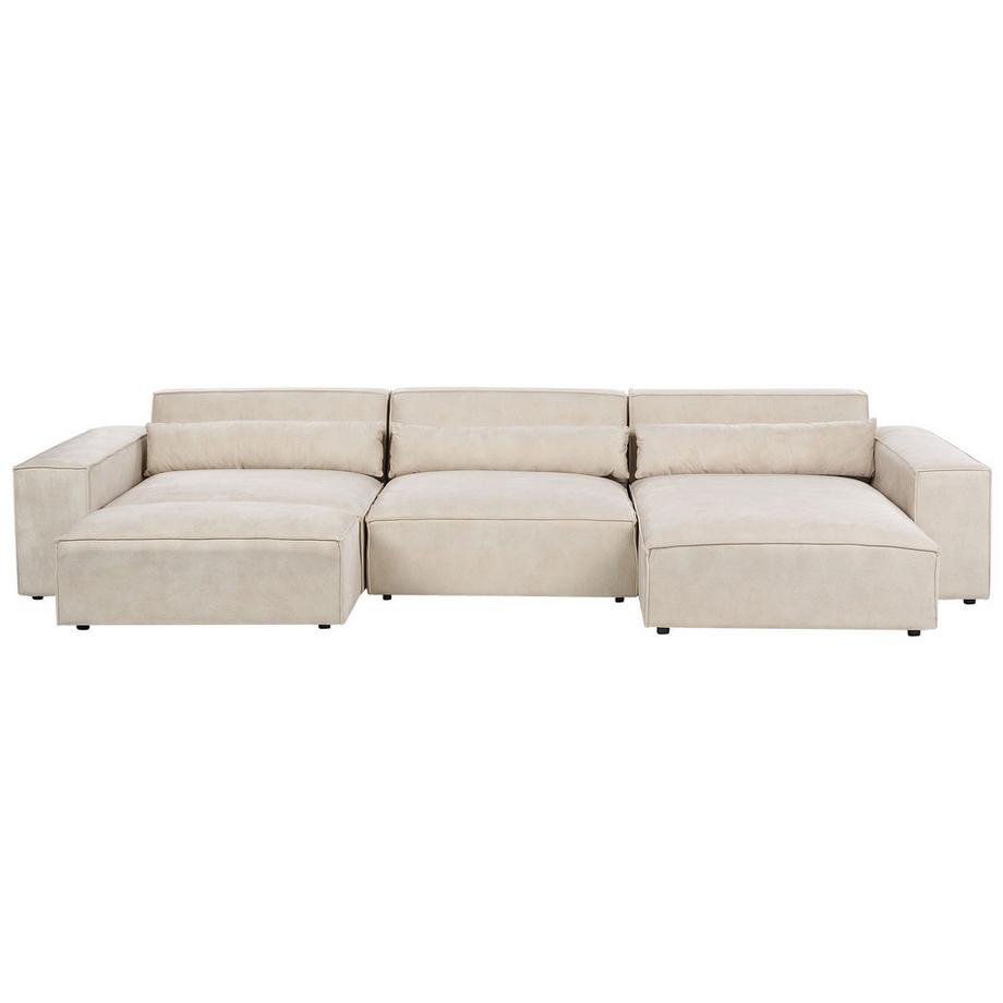Ecksofa mit Ottomane aus Samtstoff Modern HELLNAR