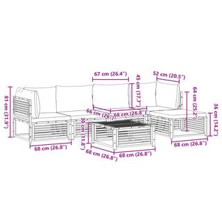 VidaXL Salon de jardin bois  