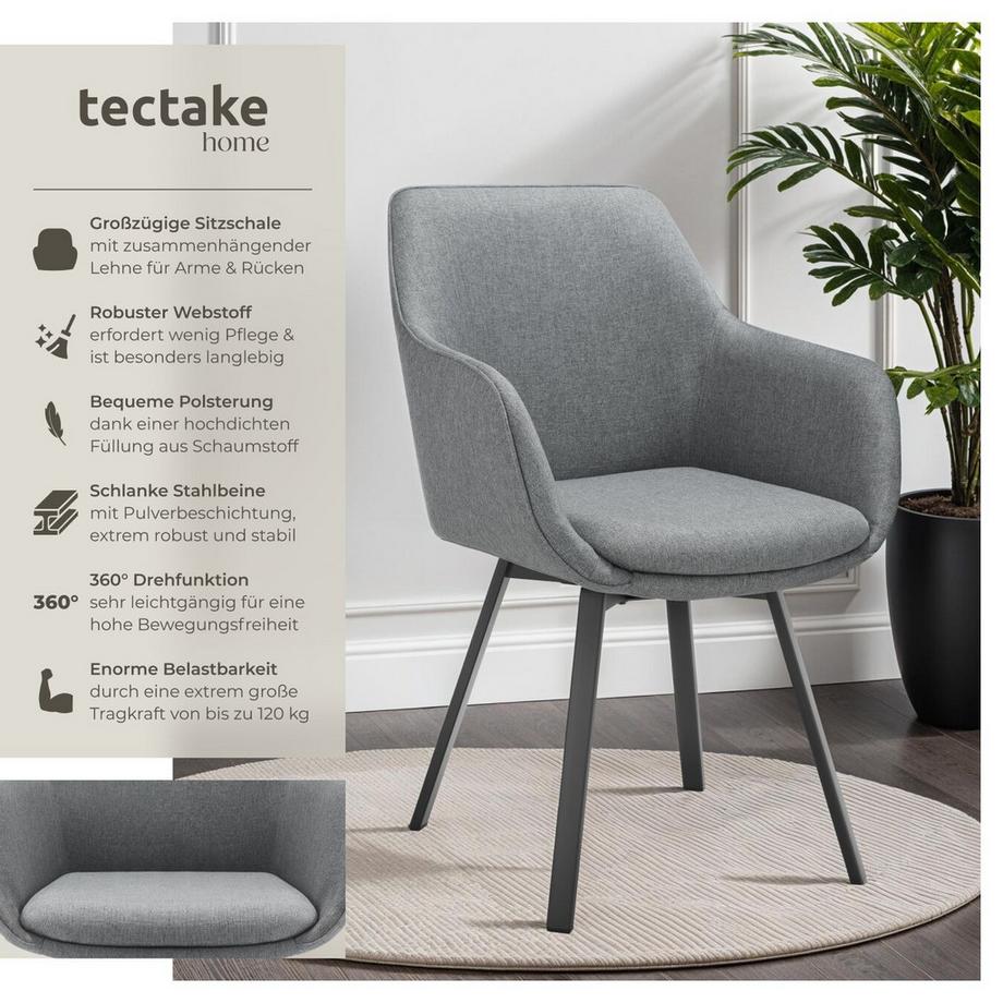 Tectake Poltrona girevole Alicon imbottita  