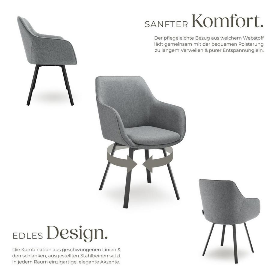 Tectake Poltrona girevole Alicon imbottita  