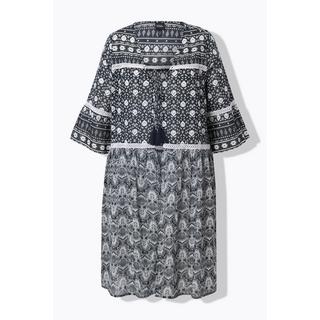 Ulla Popken Longjacke Mustermix V-Ausschnitt 3/4 Glockenarm  