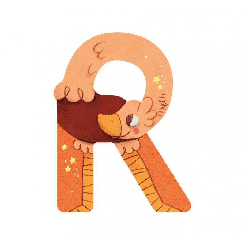 Moulin Roty Holzbuchstaben R orange L'alphabet  
