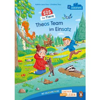 Penguin JUNIOR - Einfach selbst lesen: SOS für Tiere - Theos Team im Einsatz (Lesestufe 2) Orso, Kathrin Lena; Thau, Christine (Illustrationen) Couverture rigide 