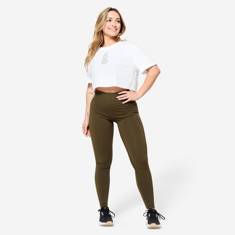 DOMYOS  Crop Top  Loose Fit Baumwolle 