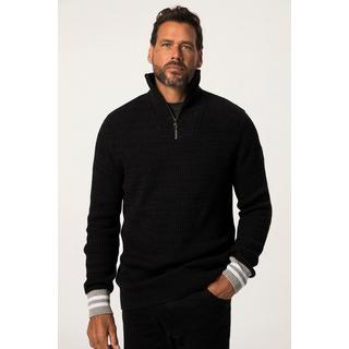 JP1880  Pull en maille à col camionneur JAY-PI#, collection Skiwear, tricot côtelé, col zippé 