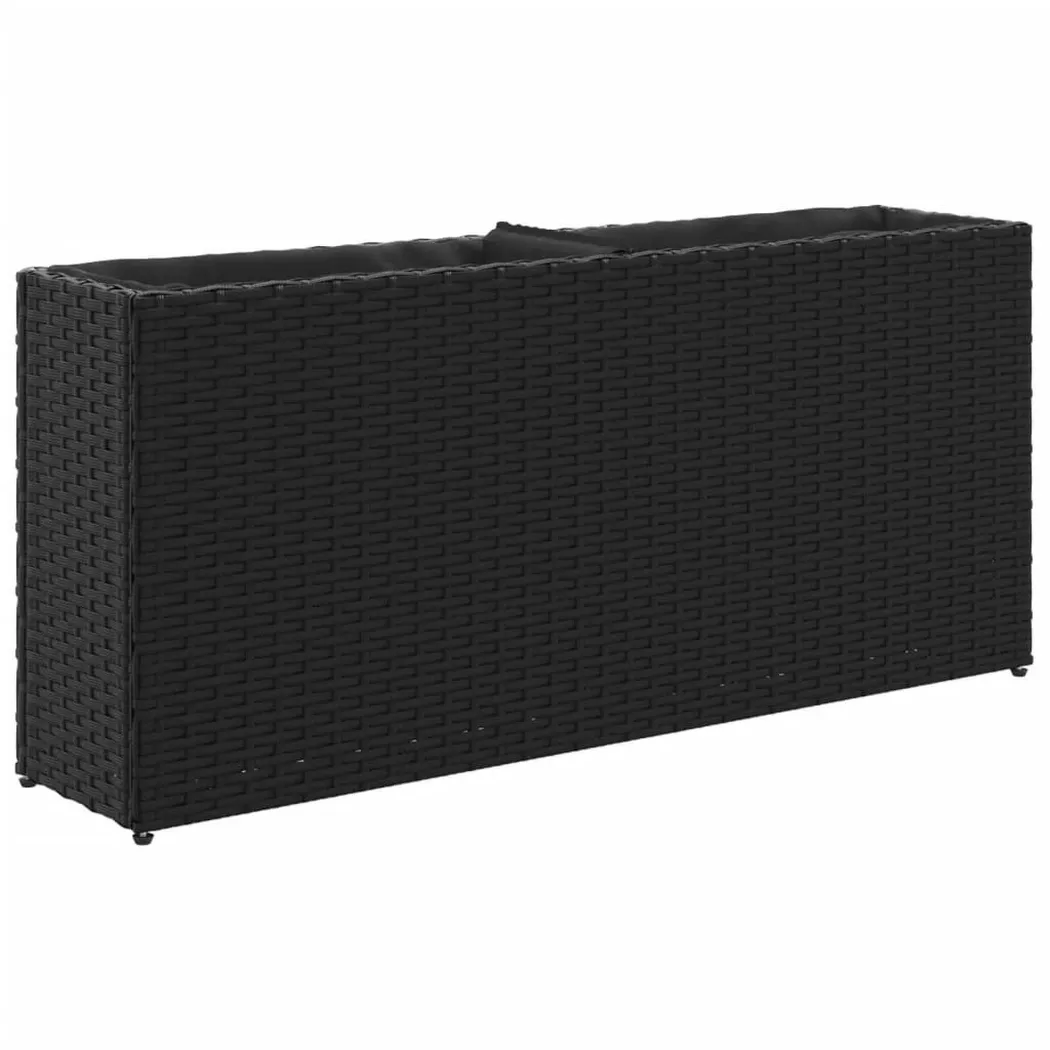 VidaXL - fioriera da giardino Polirattan, One Size, Nero