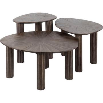 Beistelltisch Maya dreieckig Teak espresso (3er-Set)