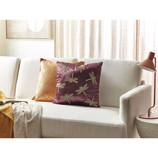 Beliani Coussin en Velours Moderne DAYLILY  