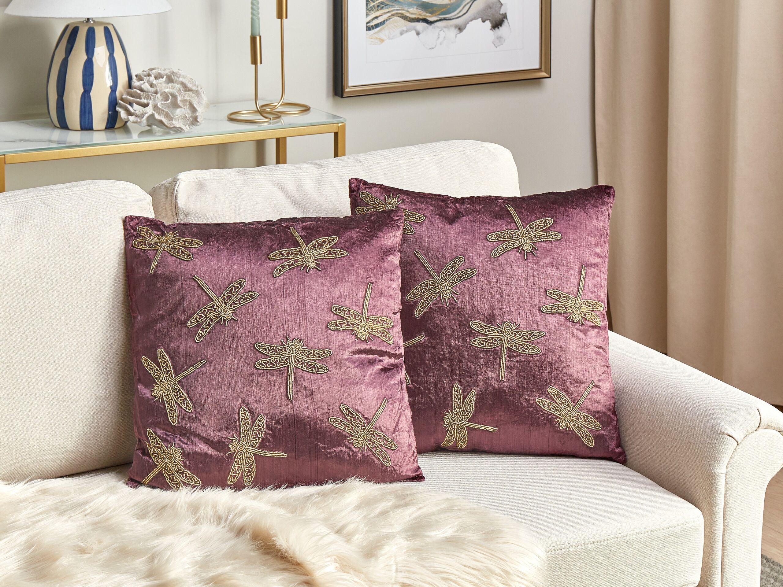 Beliani Coussin en Velours Moderne DAYLILY  