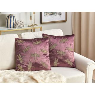 Beliani Coussin en Velours Moderne DAYLILY  