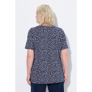 Ulla Popken Maglia pigiama floreale Scollo a V Mezza manica  