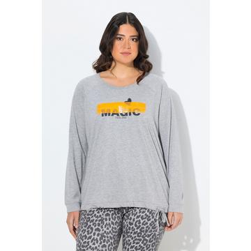 Shirt, Saumband, Boxy, Rundhals, Langarm