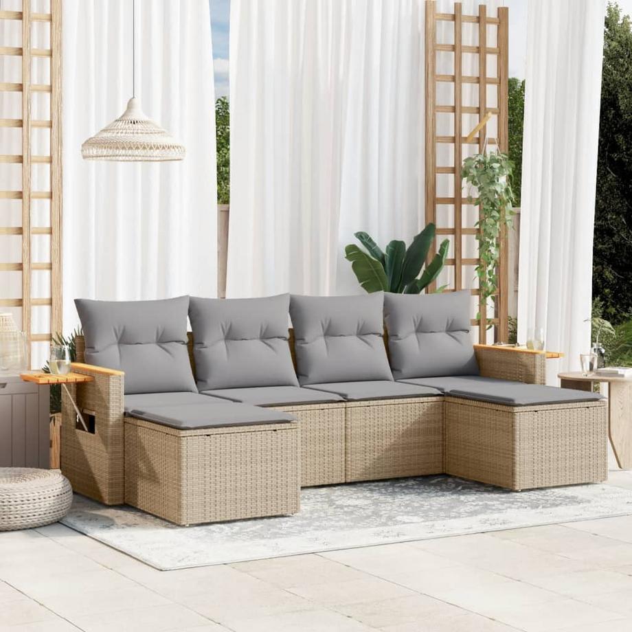 VidaXL set divano da giardino Polirattan  