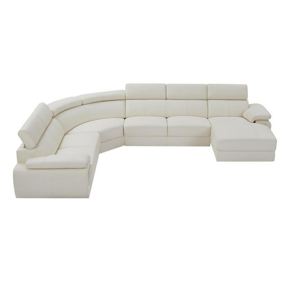 Vente-unique Canapé panoramique 7 places en cuir ELEVANTO Angle droit  