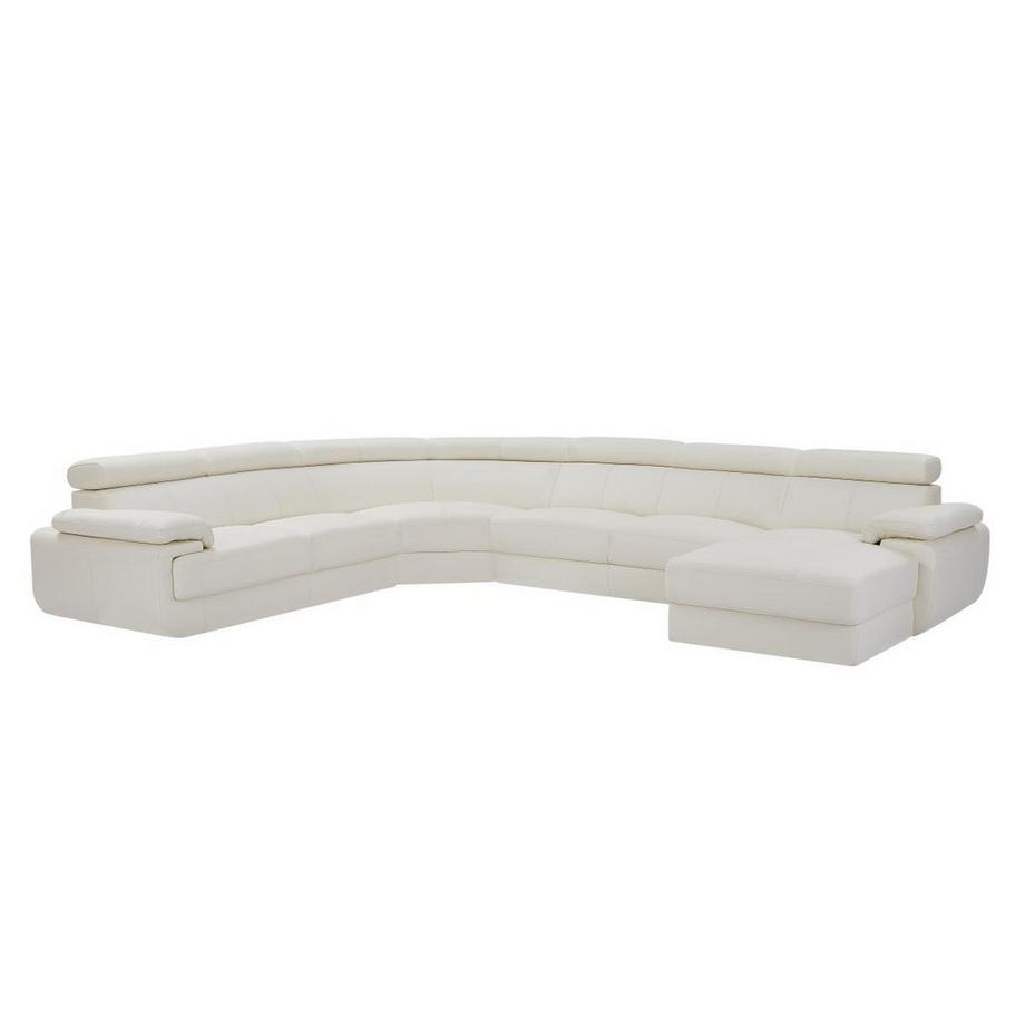 Vente-unique Canapé panoramique 7 places en cuir ELEVANTO Angle droit  