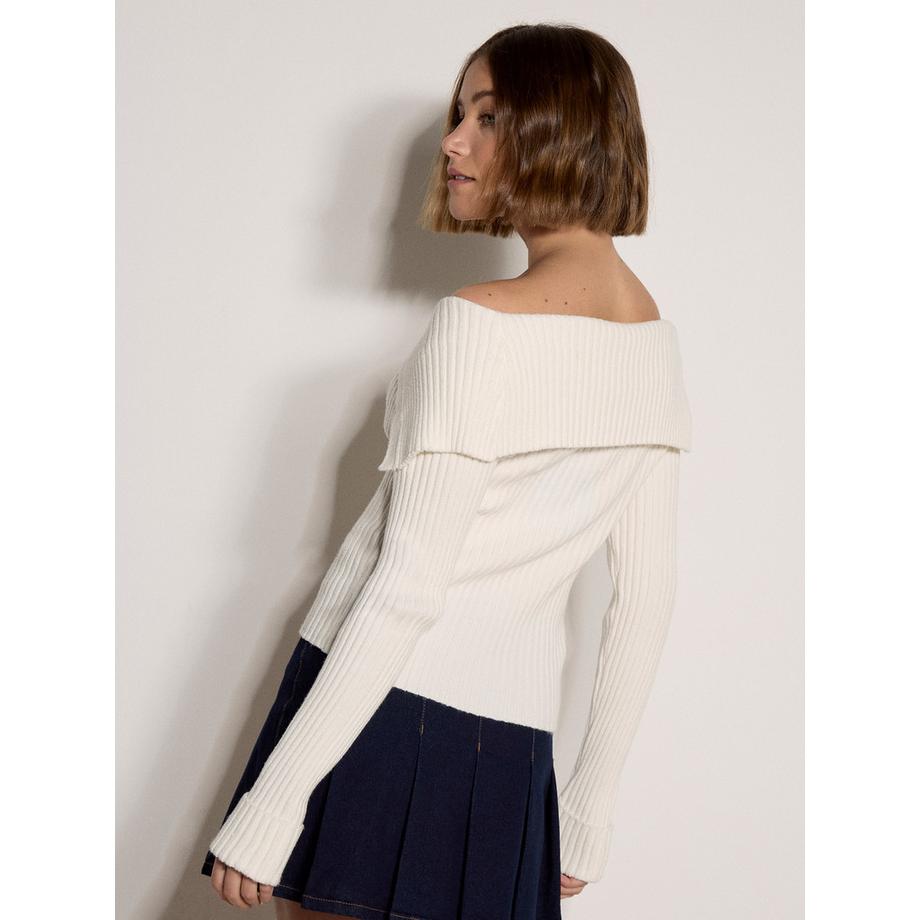 APRICOT Cardigan en maille côtelée à large col  