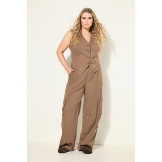 Studio Untold  Pantalon cargo taille haute et jambe large, taille partiellement élastique et poches cargo 