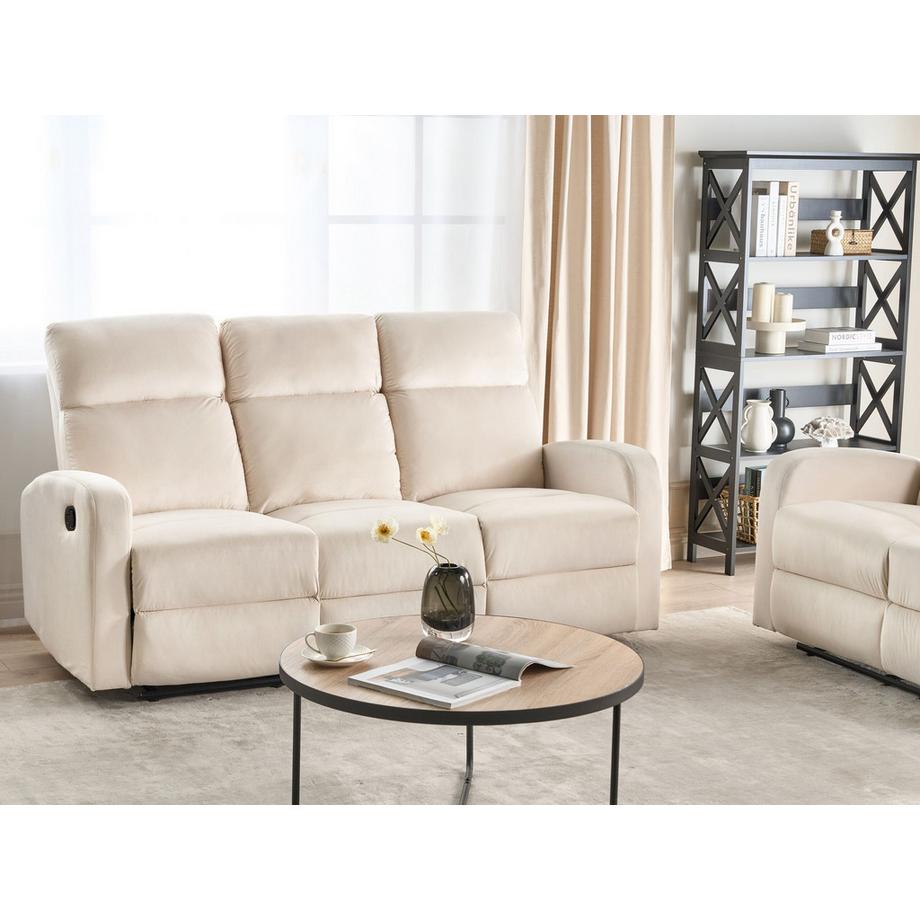 Beliani Canapé 3 places en Velours Moderne VERDAL  