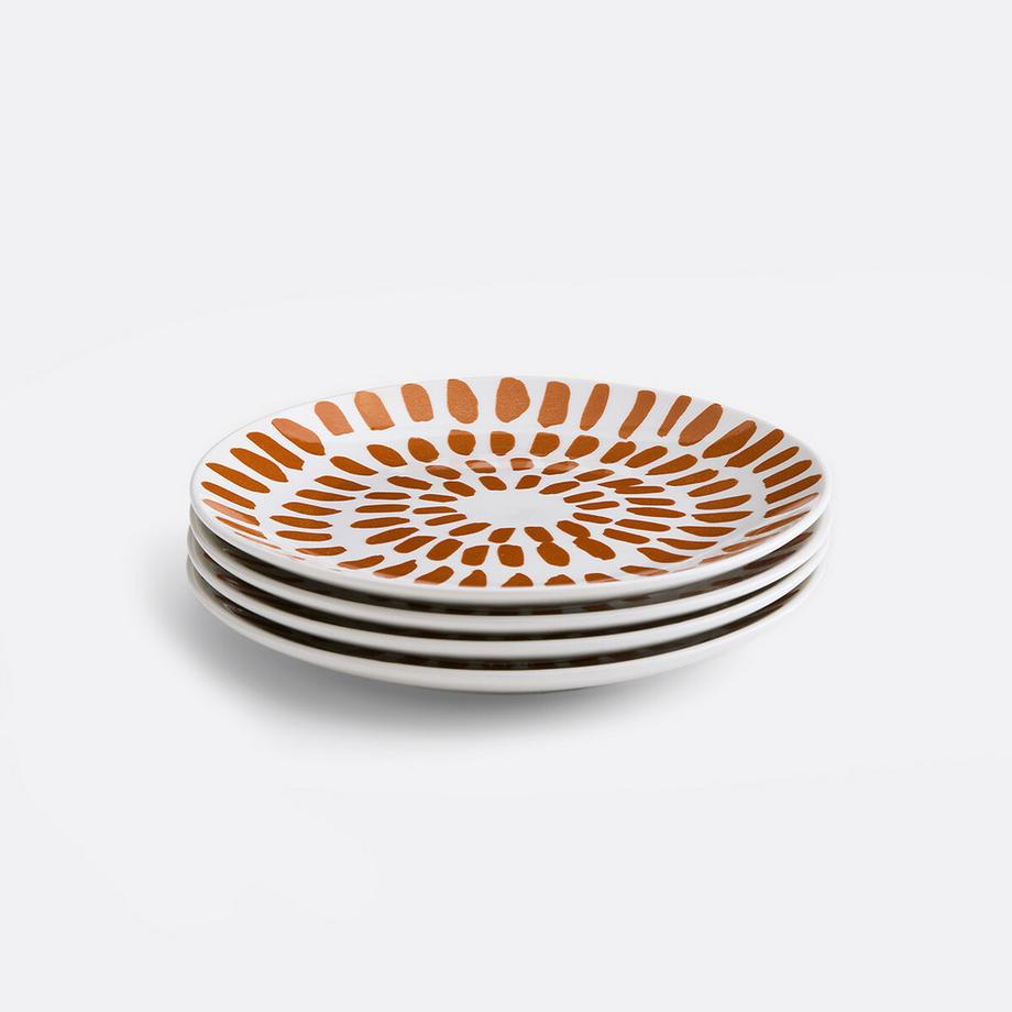 Lot de 4 assiettes à dessert en grès
