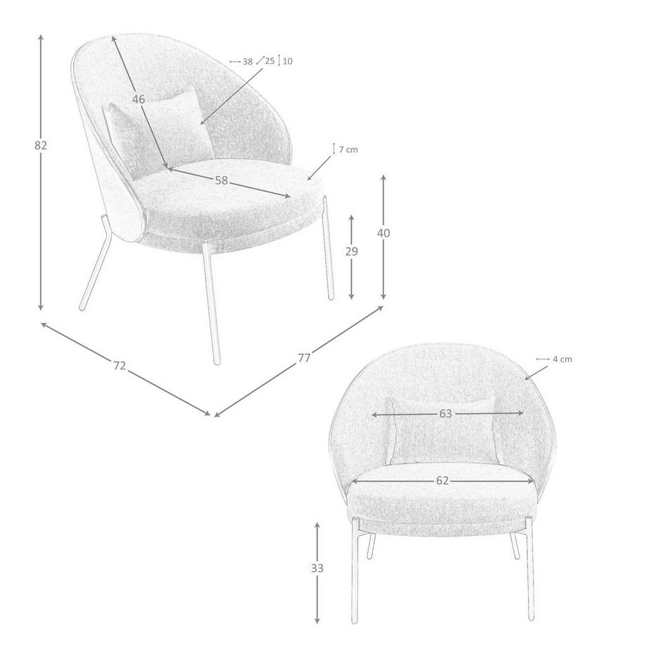 ANGEL CERDA Fauteuil en tissu gris et noyer  