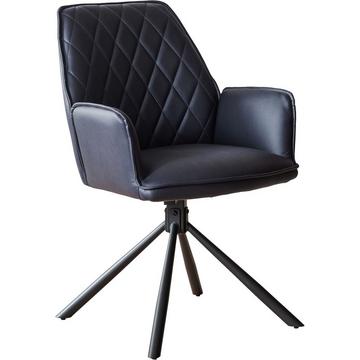 Chaise de salle à manger avec accoudoirs Drubstix bleu foncé (lot de 2)