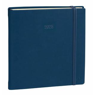 QUO-VADIS Quo Vadis - Terminkalender - 2025 - Executif Prestige - Die Woche Planning - Mehrsprachig - Silk - Blau - Dez/Dez - 16x16 cm - Clair efontaine-Papier Elfenbein - Hergestellt in Frankreich  