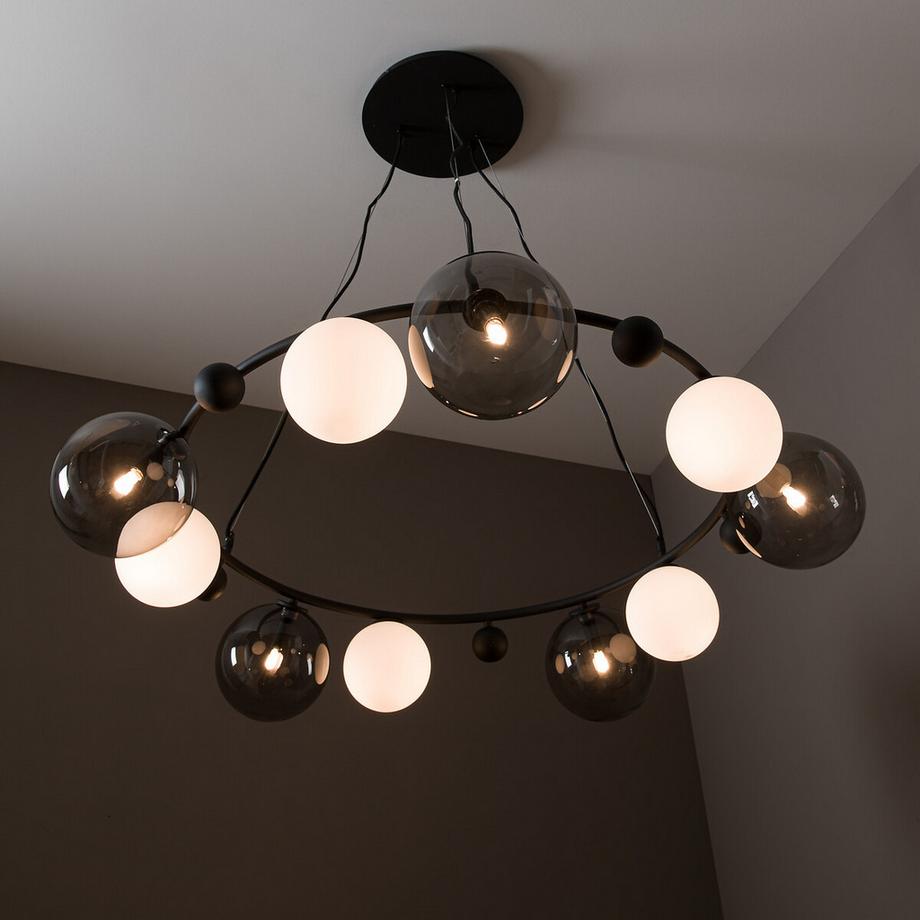 AM.PM  Suspension ronde verre et métal 