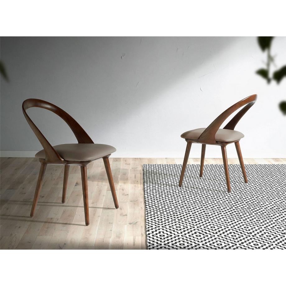 ANGEL CERDA Sedia in ecopelle noce e visone  