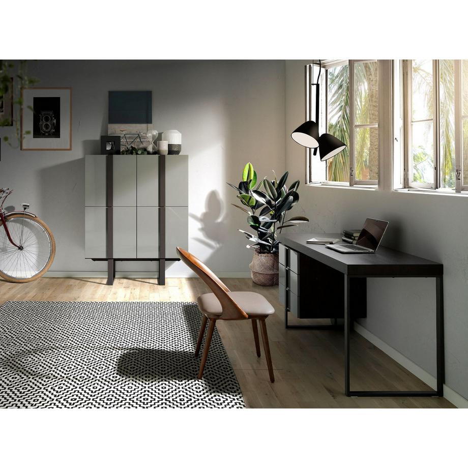 ANGEL CERDA Sedia in ecopelle noce e visone  